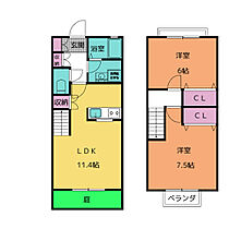 フレールド　アグレアーブル  ｜ 愛知県豊明市新田町中ノ割（賃貸テラスハウス2LDK・1階・59.62㎡） その2