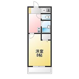 グレイスうばこ 1Kの間取図画像
