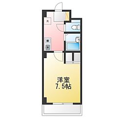 カサブランカ二村台 1Kの間取図画像