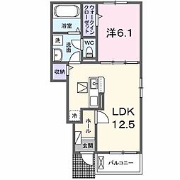 ベント ルクス 1LDKの間取図画像
