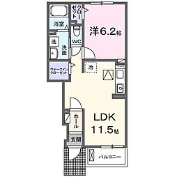 アヴァンセ オオクテ 1LDKの間取図画像