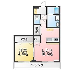 ラッフルズ 1LDKの間取図画像