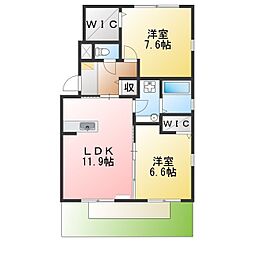 プリムローズ 2LDKの間取図画像