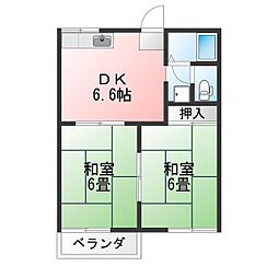 フォーブル相羽A 2DKの間取図画像