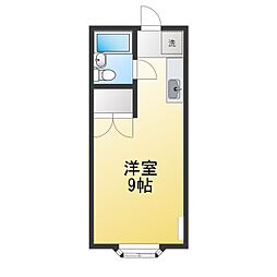 トヨチューWEST東海ビレッジ ワンルームの間取図画像