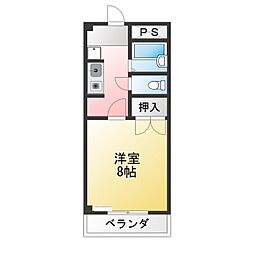 アーバンヒルズ五軒屋 1Kの間取図画像