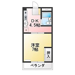 サンハイツ前田 1DKの間取図画像