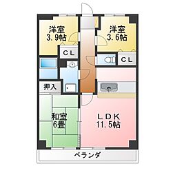 ピュアトーカイ 3LDKの間取図画像