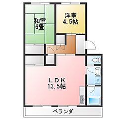丸の内コーポ 2LDKの間取図画像
