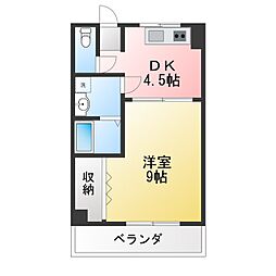 クレスト笹原 1DKの間取図画像