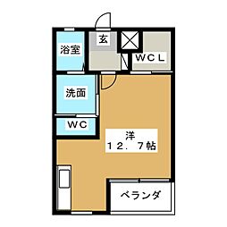 メゾンド銀乃杜2 ワンルームの間取図画像