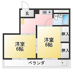 コートハウス 2Kの間取図画像