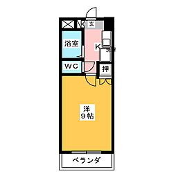 クイーンシティひしの 1Kの間取図画像