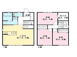 Bosco Garden東名 A棟 3LDKの間取図画像