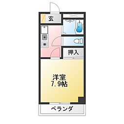 アヴェニールA・T 1Kの間取図画像