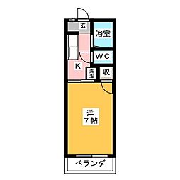 リベール井上 1Kの間取図画像