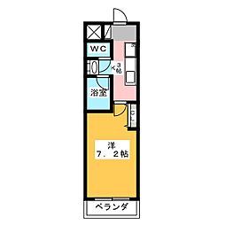 セザール北山 1Kの間取図画像
