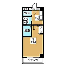 アルトラーデ瀬戸口 1Kの間取図画像