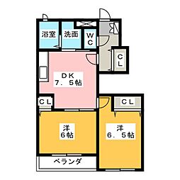 プロムナード・K 2DKの間取図画像