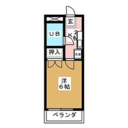 エスポワール栄 1Kの間取図画像