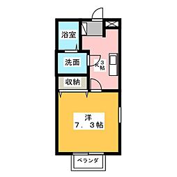 タウン原山台 1Kの間取図画像
