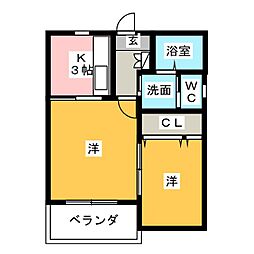 彌代乃郷 2Kの間取図画像