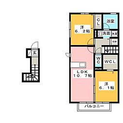 プリモステイツ 2LDKの間取図画像
