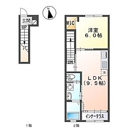 ブリスヒルズ坊金 1LDKの間取図画像