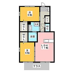 ベルエアセト 2LDKの間取図画像