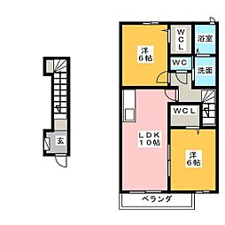 サンスクエアA 2LDKの間取図画像