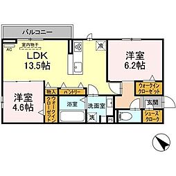 ベルヒルズ 2LDKの間取図画像