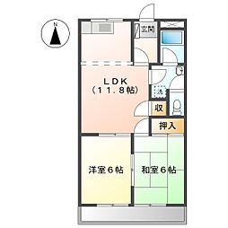 ピグマリオン孝洋 2LDKの間取図画像