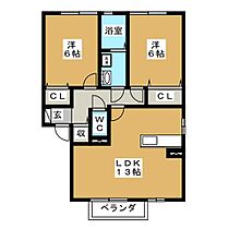 ミルフォード  ｜ 愛知県日進市折戸町鎌ケ寿（賃貸アパート2LDK・1階・57.93㎡） その2