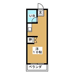 和合カレッジハイツ 4階ワンルームの間取り