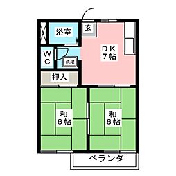 エトワール153 2階2DKの間取り