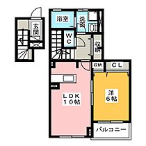 エスポワールヒロ　Ｂ  ｜ 愛知県みよし市黒笹１丁目（賃貸アパート1LDK・2階・45.41㎡） その2