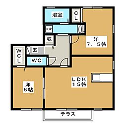 ロイヤルステージA棟 2LDKの間取図画像