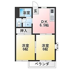 エトワール153 2DKの間取図画像