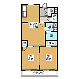ザ・クレイドル 2LDKの間取図画像
