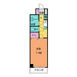 アーバンビル早川 1Kの間取図画像