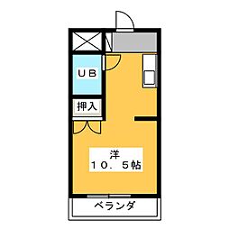 ビューハイツ兄山 1Kの間取図画像