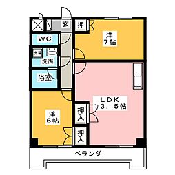 メゾン・ドエトワール 2LDKの間取図画像