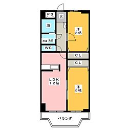 TFコンフォート 2LDKの間取図画像