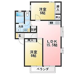 VILLAAGIO 2LDKの間取図画像
