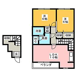 フリージアガーデン1 2LDKの間取図画像