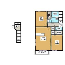 エンドレスハーモニー 2LDKの間取図画像