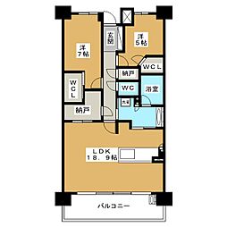 パークホームズ日進ゲートマーク 2SLDKの間取図画像