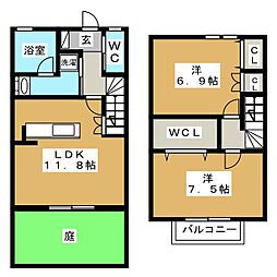 フリーダ 2LDKの間取図画像