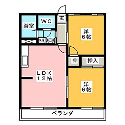 エスポア三好 2LDKの間取図画像