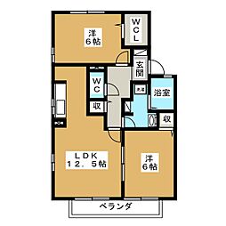 ブリーズ赤池 2LDKの間取図画像